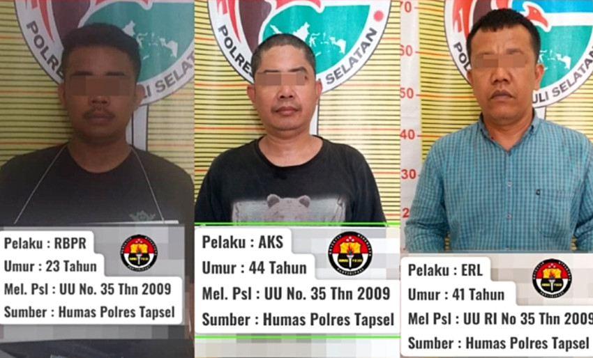 Simpan Sabu di Kandang Ayam, 3 Pria di Paluta Diangkut Polisi