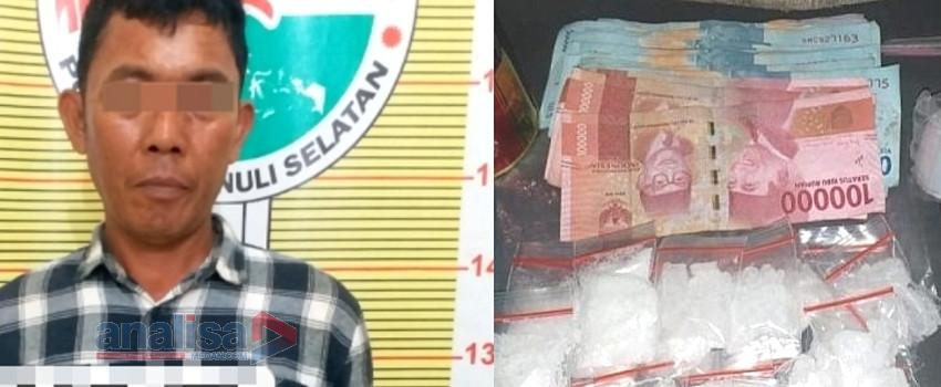 Kaget Lihat Polisi, Warga Paluta Ini Buang Sabu Rp.140 Juta ke Sawah