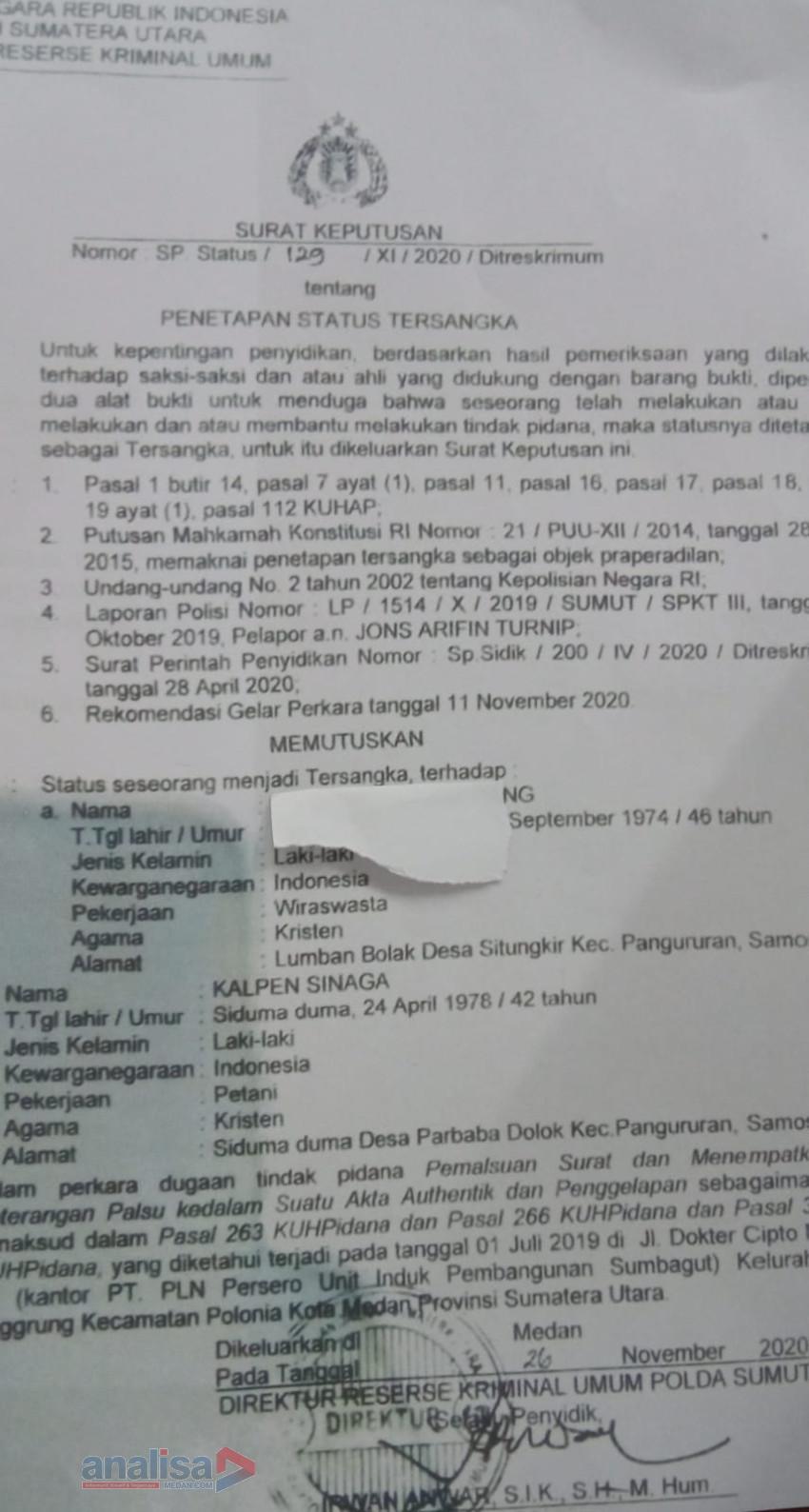 Berkas Tersangka PS Warga Samosir Segera Dilimpahkan Kembali Ke Kejaksaan