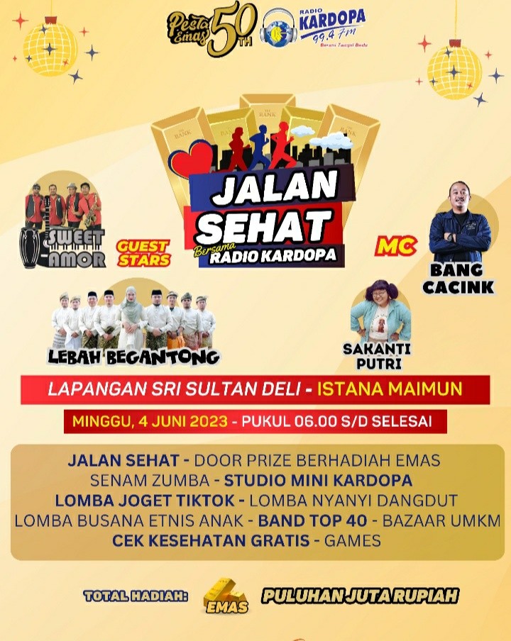 Pesta Emas 50 Tahun Radio Kardopa Berjaya Siapkan Hadiah Emas dan Hadiah Total Uang Puluhan Jutaan Rupiah