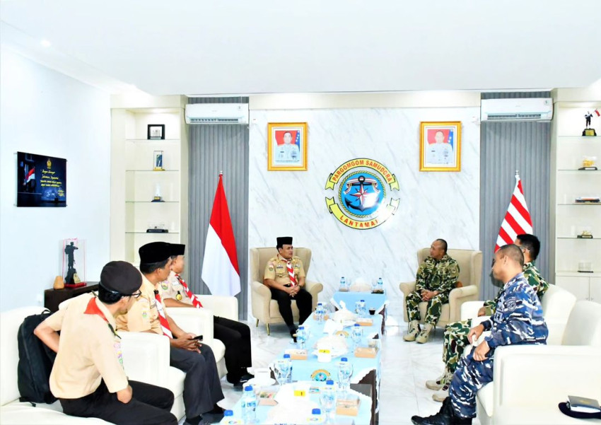 Persiapan Kemah Bela Negara, Pengurus Kwarda Sumut Kunjungi Danlantamal I Belawan