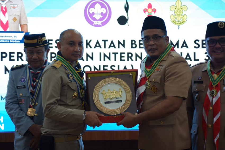 Kwarcab Pramuka Medan Sukses Jalin Kesepakatan Bersama Perhimpunan Internasional Tiga Negara