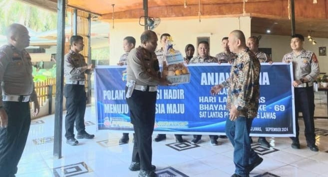 HUT Lantas ke 69, Satlantas Polres Palas Ajangsana Kepurnawirawan Polri