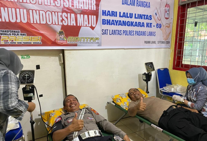 Sambut HUT Lantas ke 69, Sat Lantas Polres Palas Gelar Donor Darah