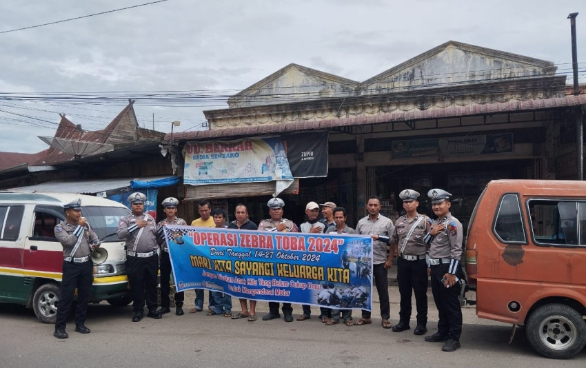 Hari Kedua Operasi Zebra Toba,Satlantas Polres Palas Sosialisasi Tertib Lalin