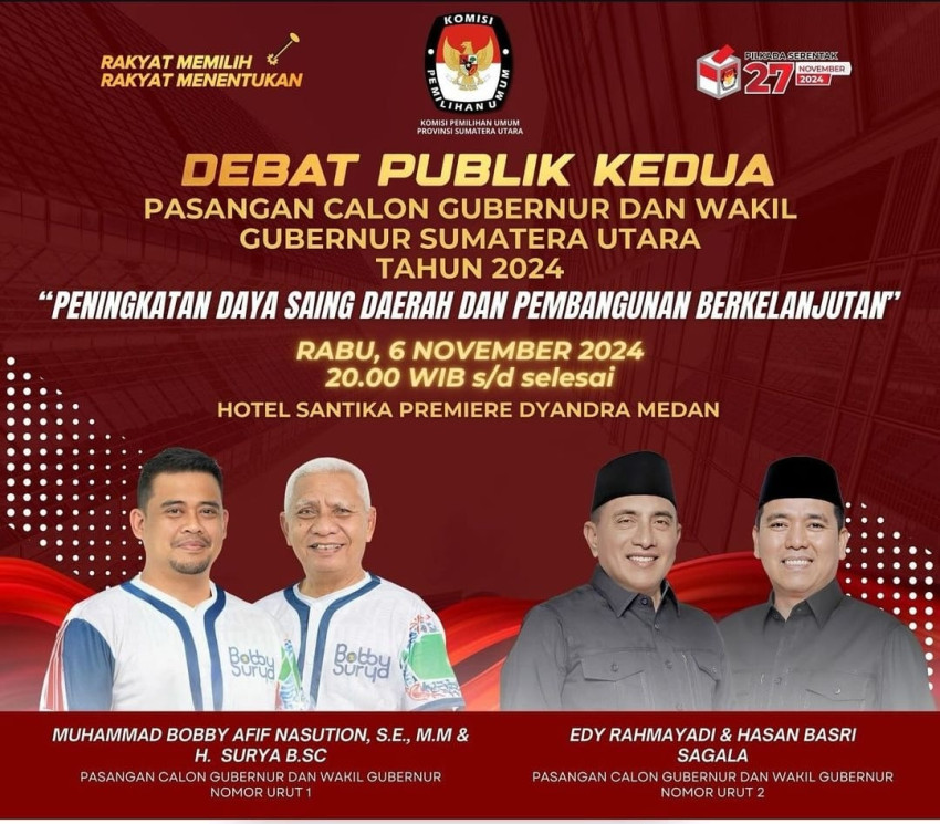 Bobby-Surya dan Edy-Hasan Kembali Yakinkan Masyarakat dalam Debat Kedua Pilkada Sumut