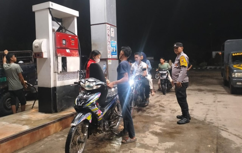 Polsek Barumun Tengah Patroli Blue Light di Kawasan Objek Vital