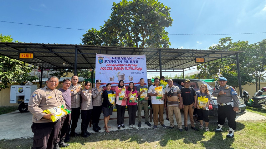 Sambut HUT ke-80 RI, Polsek Medan Tuntungan Gelar Gerakan Pangan Murah