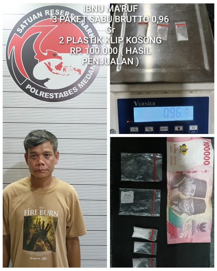 Polrestabes Medan Tangkap Pengedar Sabu di Sunggal