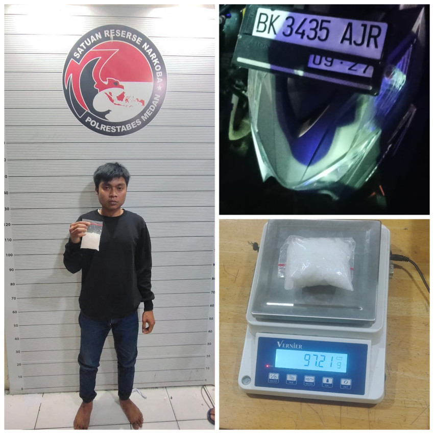 Polisi Tangkap Pengedar Narkotika di Medan Johor, Sita 95,81 Gram Sabu